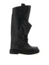 Attico 'passeggiata' Black Boots With Heel-tab And Rubber Sole In Leather Woman In Black