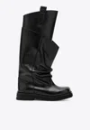 Attico Robin Passeggiata Combat Boots In Calf Leather In Black