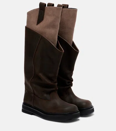 Attico New Robin Passeggiata Slouchy-design Combat Boots In Black