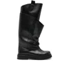 Attico 'passeggiata' Black Boots With Heel-tab And Rubber Sole In Leather Woman In Black