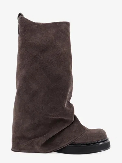 Attico Robin Suede Boots In Brown