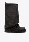 Attico Robin Layered Suede Boots In Brown
