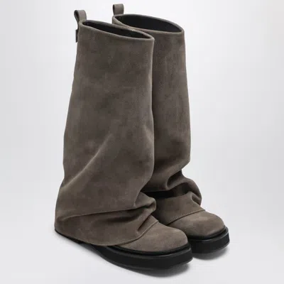 ATTICO ROBIN TAUPE SUEDE COMBAT BOOTS