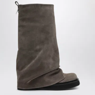 ATTICO ROBIN TAUPE SUEDE COMBAT BOOTS