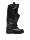 Attico 'passeggiata' Black Boots With Heel-tab And Rubber Sole In Leather Woman In Black