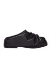 Attico Black Leather Mules In Black