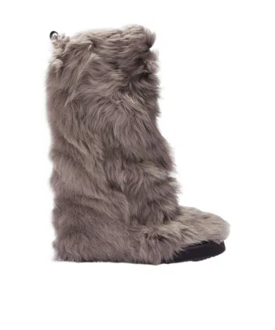 Attico Robin Combat Boot In Animal Print