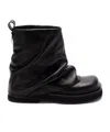 Attico 'mini Robin' Black Ankle Boots With Logo Plaque On The Rear And Pull-tab At The Heel In Black