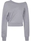Attico Round Neck Sweatshirt By The  In Gray