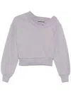 Attico Grey Cotton Logo Sweatshirt In Gray