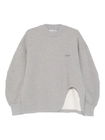 Attico Round Neck Sweatshirt In Gray