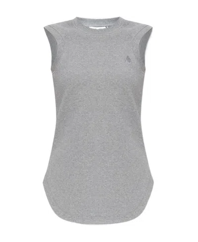 Attico The  Reese Crewneck Tank Top In Grey