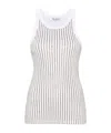 Attico White Tank Top With Multicolor Rhinestone In Jersey Woman In White