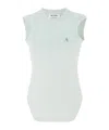 Attico Reese Mint-colored Cotton Jersey Tank Top In White