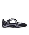 Attico Modern Flat Shoes With Cross-strap Detail In Black