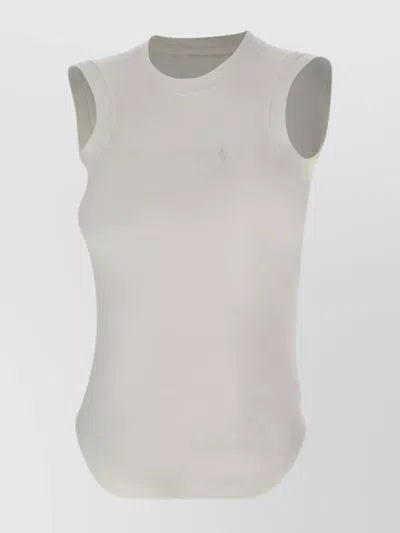 Attico Rounded Bottom Tank Top In White