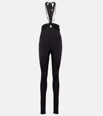 Attico Ruby Jersey Halterneck Skinny Pants In Black