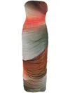 Attico Ruched-detail Gradient Midi Dress In Multicolour