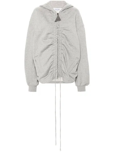 Attico Zipped Oversize Hoodie In Grey