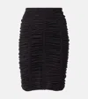Attico Ruched High-rise Jersey Miniskirt In Brown