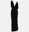 Attico The Abito Lungo Con Ruches In Black