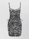 Attico Zebra Beach Cover-up In Stretch Fabric In Animal Print