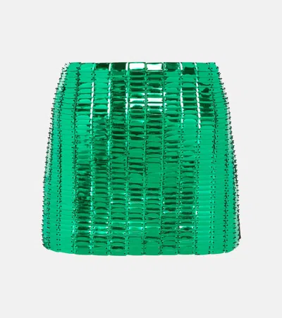 Attico Rue Embellished Miniskirt In Green