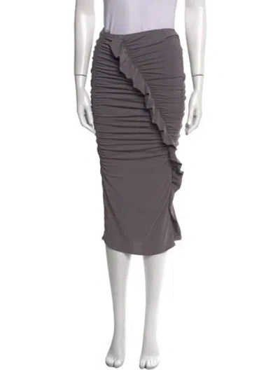 Pre-owned Attico Ruffle Embellishment Midi Length Skirt W/ Tags In Gray