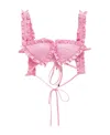 Attico Ruffle Trim Bra Top In Pink