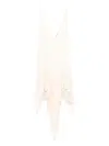 Attico Ruffled Asymmetric Mini Dress In Neutral