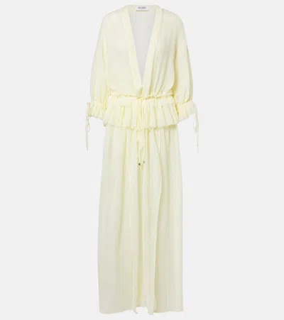 Attico Ruffled Cotton Midi Dress In Yellow