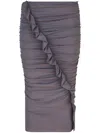 Attico Ruffled Skirt In Purple