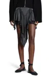 Attico Ruffled Viscose Mini Skirt In Black