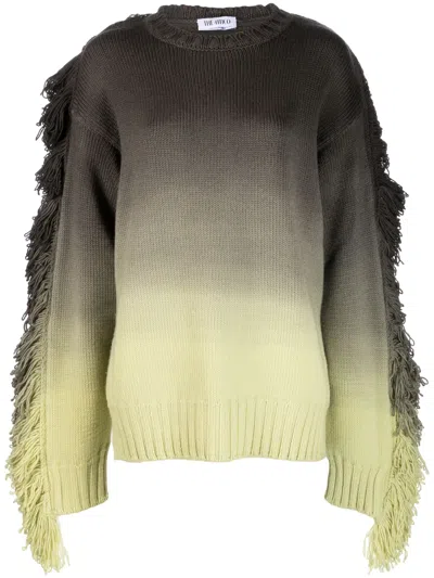 ATTICO RUNDIE FRINGE-TRIMMED OMBRÉ SWEATER