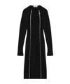 Attico Black Midi Dress With Logoed Zip Puller In Black