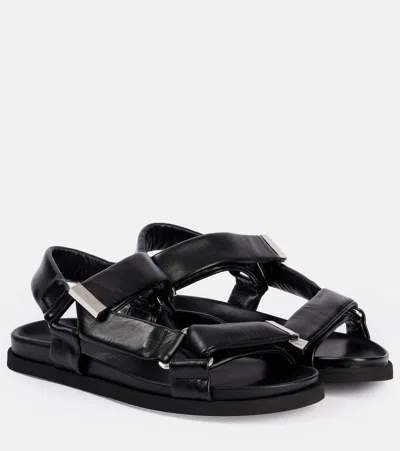 Attico Salinas Leather Sandals In Black