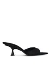 Attico Kitten Heel Open Toe Single Strap Mules In Black