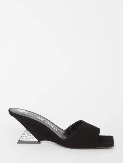 Attico Cheope 60 Suede Mules In Silver