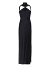 Attico High-neck Twisted Maxi Dress In Black