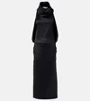 Attico Satin Midi Dress In Black
