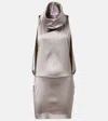 Attico Satin Minidress In Beige
