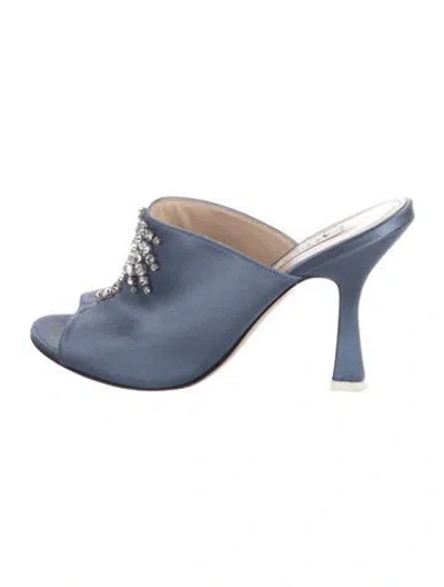 Pre-owned Attico Satin Mules In Blue