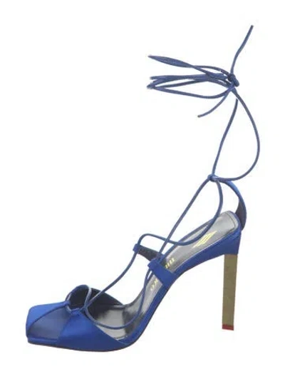 Pre-owned Attico Satin Pumps In Blue