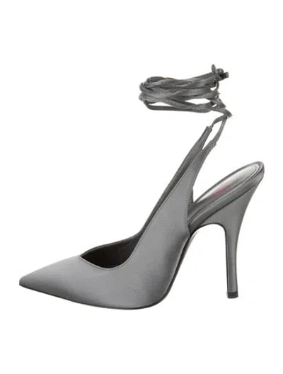 Pre-owned Attico Satin Pumps In Grey