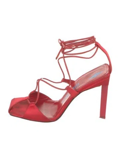 Pre-owned Attico Satin Pumps In Red