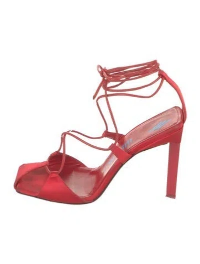 Pre-owned Attico Satin Pumps In Red