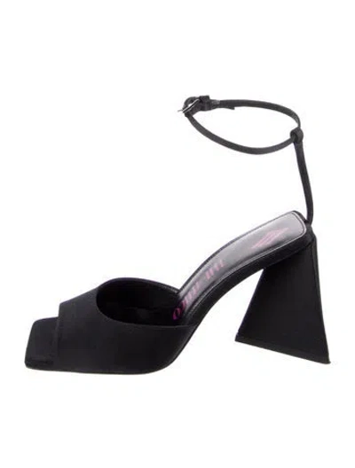 Pre-owned Attico Satin Sandals In Black