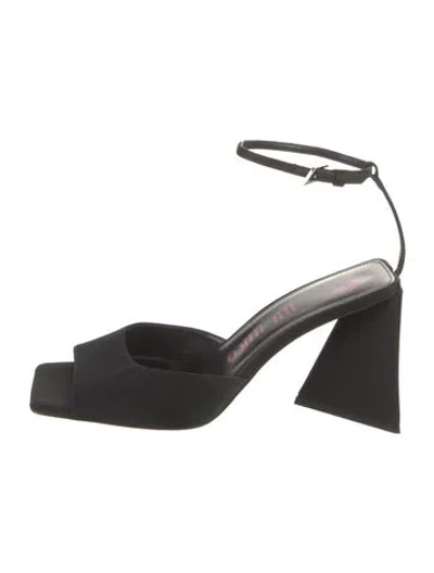 Pre-owned Attico Satin Sandals In Black
