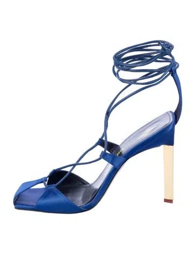 Pre-owned Attico Satin Sandals In Blue