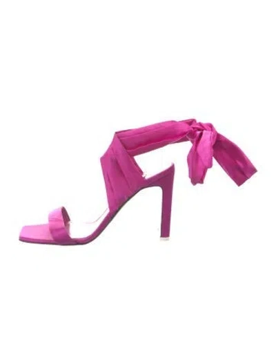 Pre-owned Attico Satin Sandals In Pink